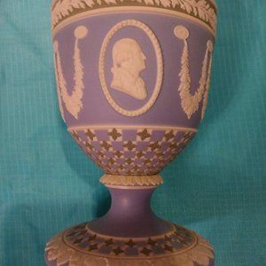 Wedgwood US Independence Bicentennial 1776-1976Tricolor Jasperware Diced Goblet